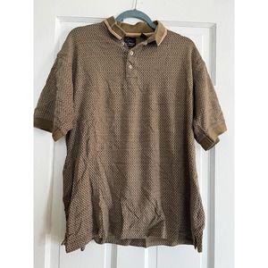 Greg Norman Collection Shirt Mens XL Brown Polo Golf Collared Short Sleeve